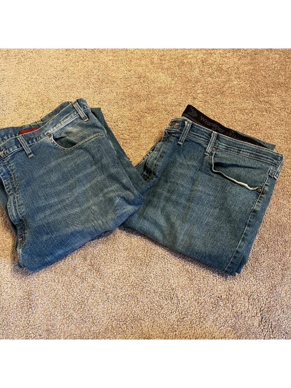 Mens Wrangler And The Foundry Supply Co Relaxed Fit Denim Jeans Size 48x32 Lot